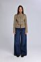 Khaki Medallion Buttoned Slim Fit Jacket