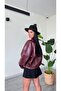 Women's Oversize Belted Zippered Premium Faux Leather Jacket - 2