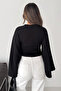 Women's 76 Printed Oversize Blouse Wide Sleeve Crew Neck Loose Top - 6