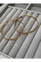 Gold Color Flat Hoop Earrings - Stylish and Modern Steel Earrings - 2