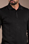 Men's Black Patterned Polo Neck Tricot - 3