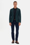 Slim Fit Emerald Green Dobby Fabric Jacket - 2