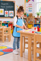 Blue Kids Apron with Pockets Painting Activity Apron Washable Nursery Kindergarten Kitchen Painting Apron Liquid Proof for 5-10 Age - 2