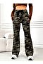 Women's high-waisted lace-up wide-leg patterned diving leggings