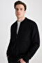 Slim Fit Black Woolen Jacket - 4