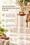 2700 ml Acacia Lid Borosilicate Glass Jar – Tall Kitchen Storage Jar with Wooden Handle - 3