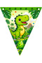 Dinosaur Triangle Streamer Set of 10 – 14X12 cm Dinosaur Themed Birthday Party Decoration - 4