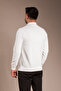Men's White Patterned Polo Neck Tricot - 5