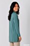 Viscose Stand Collar Tunic-Petrol Green - 3