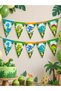 Dinosaur Triangle Streamer Set of 10 – 14X12 cm Dinosaur Themed Birthday Party Decoration - 2