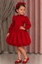 Girl's White Balloon Skirt Long Sleeve Stylish Special Occasion Dress - 3