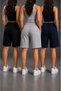 (3 Pieces) Trend Women's Shorts Oversize Ultra Comfort (Black-Grey-Navy Blue) - 3
