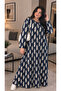 Women's Dress - Comfortable Fit - Plus Size - Patterned - Oversized - Viscose - 2