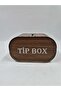 Wooden Tip Box Tip Box 20X12X11 cm - Walnut Patterned Mdf Laser Printed Cafe Restaurant Piggy Bank - 7