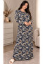 Women's Dress - Comfortable Fit - Plus Size - Patterned - Oversized - Viscose - 3