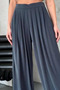 Women's Cupra Modal Pleated Wide Leg Casual Pants 6006 Smoked - Premium Series - 4
