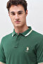 Mens Dark Green Solid Regular Fit Cotton Polo Tshirt - 2