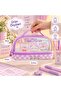 Large Volume Zippered Kawaii Transparent Water-Resistant Pen Holder with Handle Easy to Clean Plaid Pattern Rabbit Cat Teddy Bear Children's Pencil Case Bag - 2