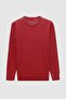 Regular Fit Pomegranate Flower Non-Pilling Crew Neck Knitwear Sweater - 5