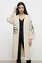 Trefe Soft Textured Sweater with Embroidery and Slit Detail, Comfortable Fit, Women's Knitwear Cardigan & Jacket & Kimono & Hijab Cardigan - - 4