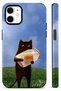 Compatible with iPhone 12 / 12 Pro - Fish-Friendly Cat Double Layer Cover, Glossy Surface Protective Glossy Touch Case