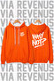 Why Not? Printed Unisex Orange Wide Fit Hoodie Sweatshirt - 3 Thread Fleece Hood Lining with White Thread Detail