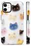 Compatible with iPhone 12 / 12 Pro - Colorful Cats Double Layer Cover, Shiny Surface Protective Glossy Touch Case