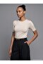 10878 Basic Crew Neck Buttoned Sweater-Stone - 3