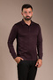 Men's Plum Patterned Polo Neck Tricot