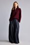 Oversize Polo Collar Zippered Basic Sweater (26 Wn) - 2