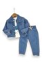 Boys' Seasonal Flexible Fabric 3-Piece Jogger Set |   T-Shirt, Denim Jacket and Pants 1-5 Years Old - 3