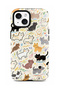 iPhone 15 Compatible - Cream Colored Cats, Double Layer Cover, Glossy Surface Protective Case