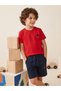Boy's Red T-Shirt Navy Blue Shorts Two-Piece Set - 3