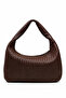 Women's Knitted Patterned Retro Bag Bitter Brown - 3