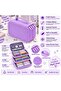 72-Hole Multi-Compartment Large Capacity Easy Practical Portable Erasable Black Pink Purple Oxford Cloth 4-Layer Painter's Pencil Holder Pencil Case Bag
