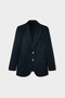 Ds Damat Comfort Fit Navy Blue Dobby Fabric Jacket - 5