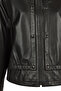Veronik Women's Black Judge Collar Leather Jacket 26Wge57101M - 6