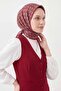 Soft Scarf Retro Geometric Dark Red