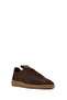 Women's Brown Lace-Up Leopard Patterned Suede Leather Sneaker Af400002Ds - 8