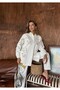 Women's Front Beaded Embroidered Denim Oversize Shirt - 5