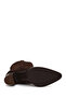 Women's Brown Thick Heeled Suede Leather Cowboy Boots Wf160010Ds - 6