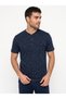 Men's Short Sleeved Patterned Pajama Set