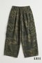 Y2K Camouflage Patterned Cargo Pocket Unisex Baggy Wide Leg Elastic Waist Trousers
