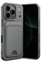 Ilkestor iPhone 17 Pro Max Kelvin Silicone with Business Card Holder (34026) - Gray