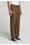 Relaxed Fit Mid-Waist Wide Leg Men's Brown Trousers - 4