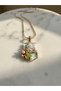 Vintage Design Baroque Pearl and Flower Detailed Gold Steel Necklace