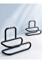 2 Pieces Adhesive Wc Paper Holder Black Metal Practical Wall Mounted Roll Holder - 2