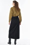Buttoned Non Denim Skirt Black - 4