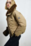 Sunset Goose Feather Women's Coat Camel Feather - 2
