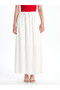 Alita City Lcw Vision White Poplin Plain Midi Women's Skirt with a Difference - 2